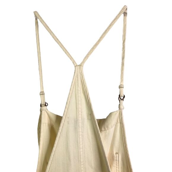 Pilcro Anthropologie Overalls Womens 32 Cream Denim Halter Neck Carpenter Pocket - Picture 5 of 10